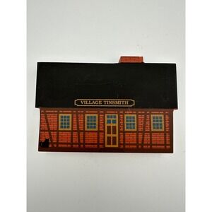 The Cat's‎ Meow Village Tinsmith Wood Block Shelf Sitter OS Brown Red Black 1989
